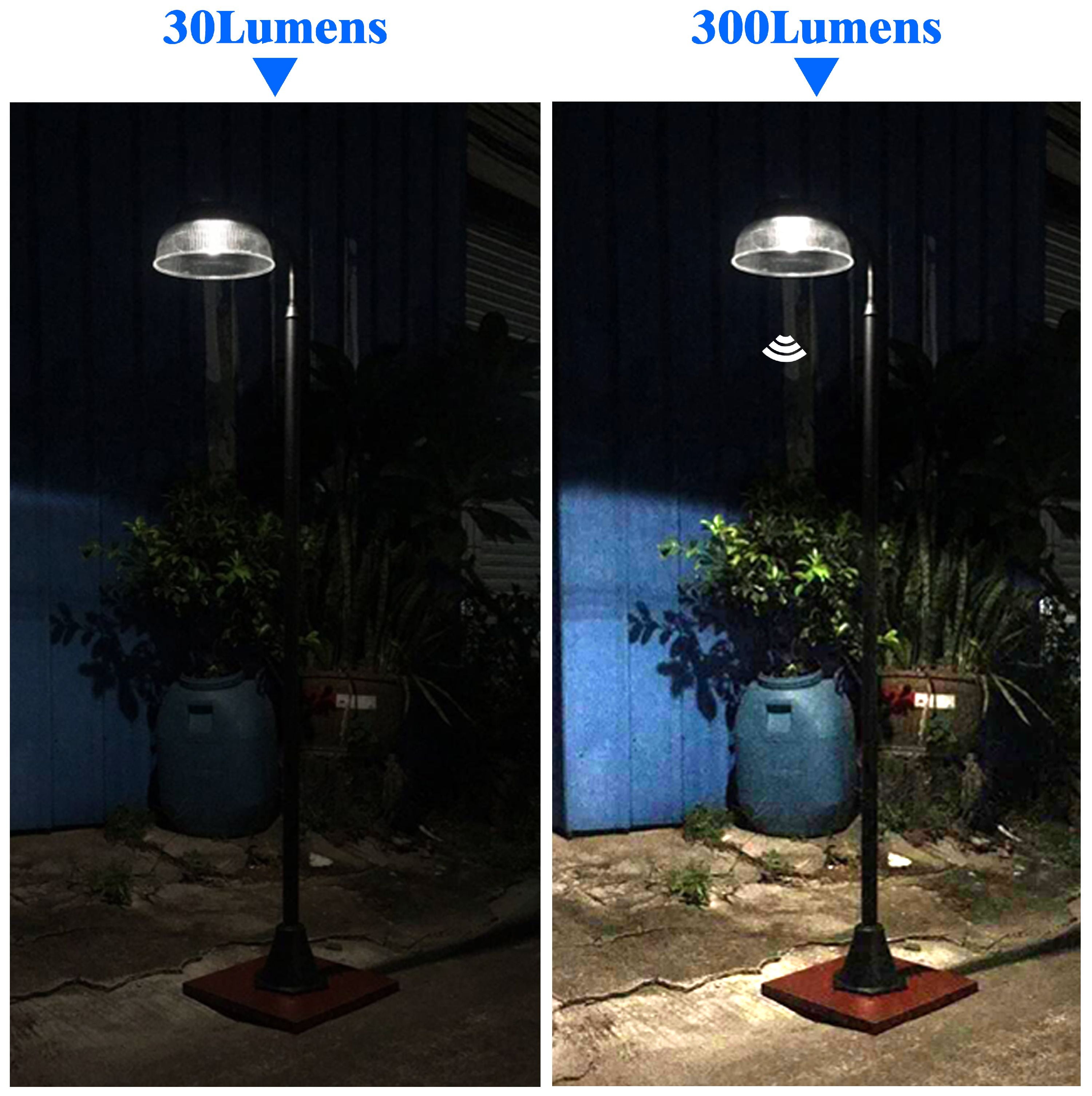 Solar 300 Lumen Motion Vintage Lamp Post Light Outdoor Garden - Walmart.com