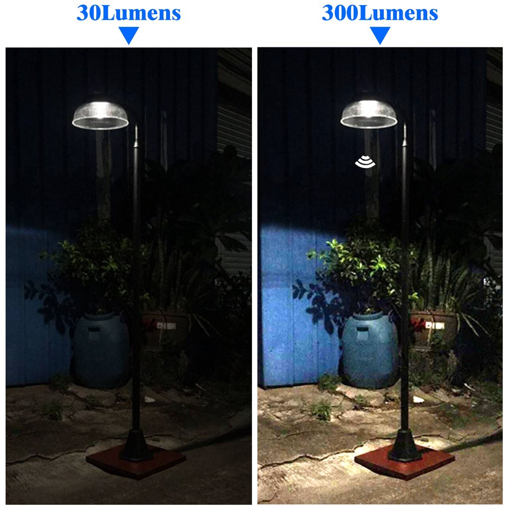 81" Solar Power 300 Lumen Motion Street Vintage Lamp Post Light Outdoor