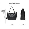 thumbnail image 6 of KL928 Women Leather Handbag Shoulder Crossbody Bag Tote Satchel Handbag for Mother's Day Gifts,Black, 6 of 7