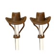 thumbnail image 2 of KGJQ 2Pcs Silicone Straw Cover, 8mm Wide Mouth Straw Cap for 30/40oz Tumbler, Cowboy Hat Shape Dustproof Plugs, Cute Drinking Straw Topper Accessories, 2 of 8