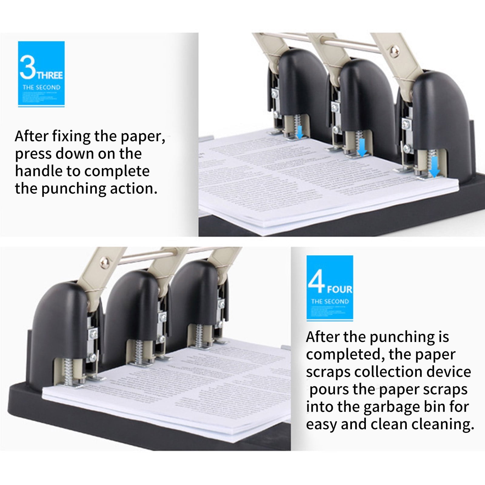 Heavy Duty 3 Hole Punches 150 Sheets High Capacity 3 Hole Paper Puncher Labor Saving Hole Punches for Industrial