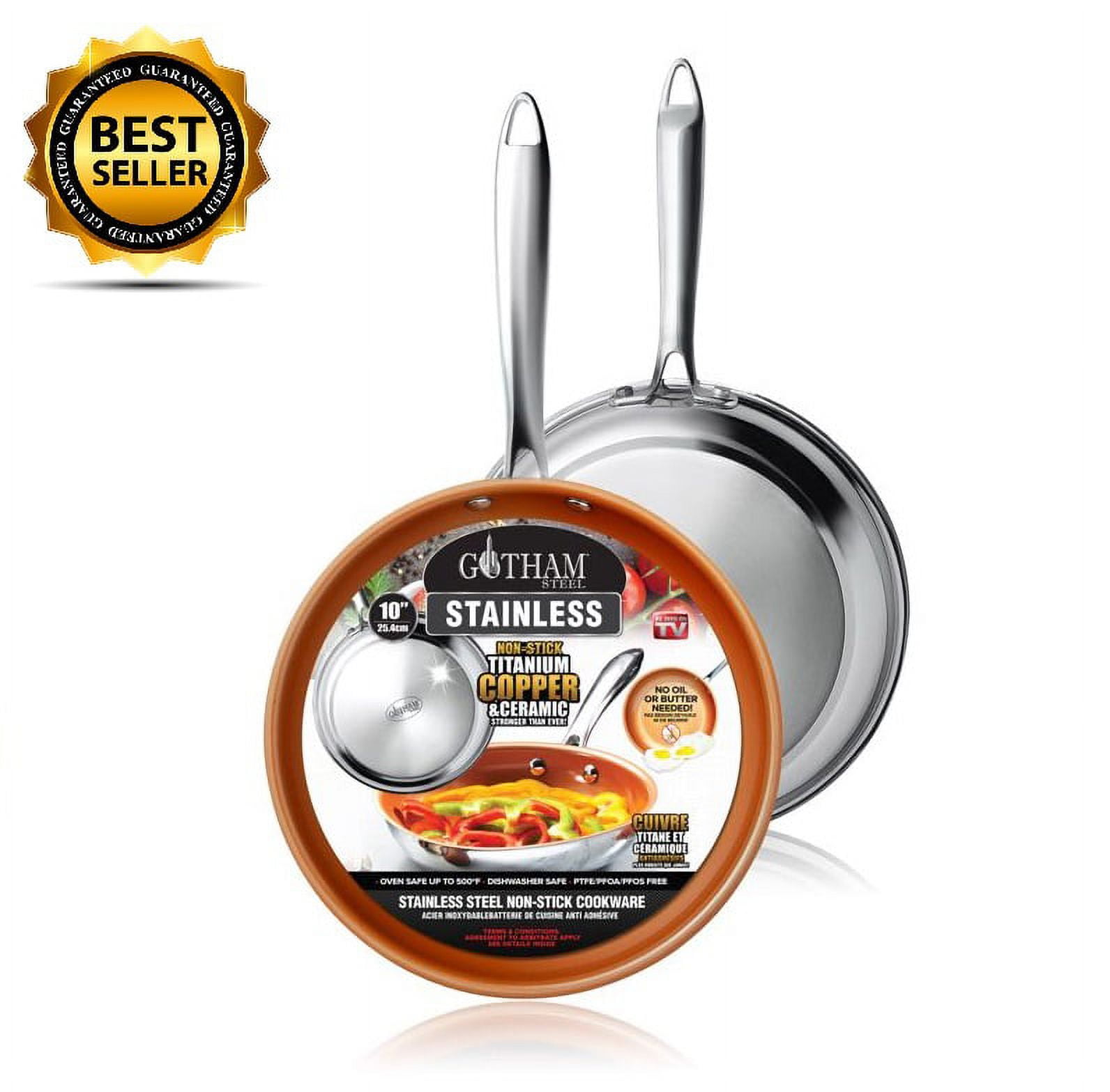 Gotham Steel 10 Stainless Steel Non-Stick Frying Pan