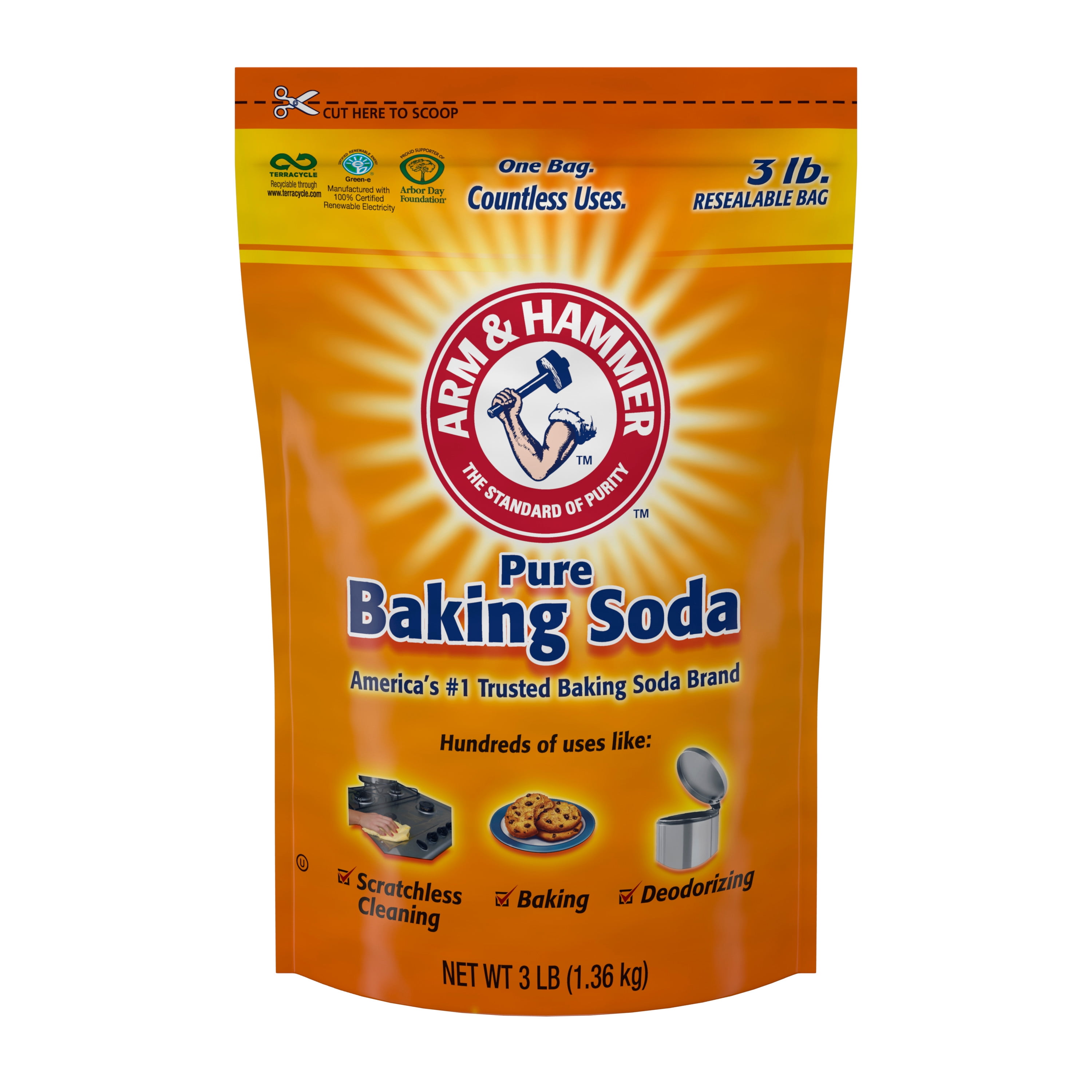 Arm Hammer Pure Baking Soda, 3 lbs
