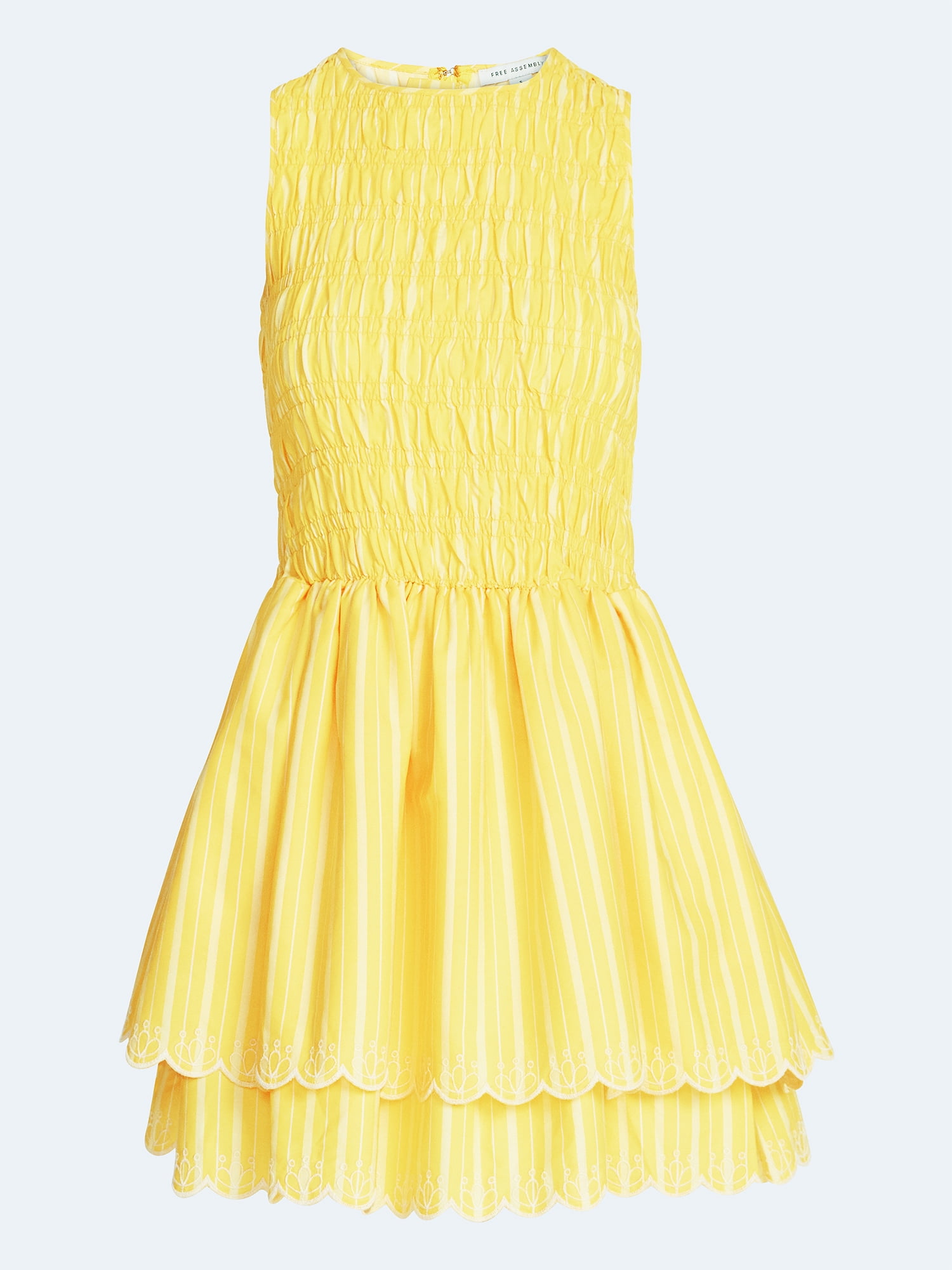 Free Assembly Women's and Women's Plus Smocked Cotton Sleeveless Mini Dress, Sizes XS-4X