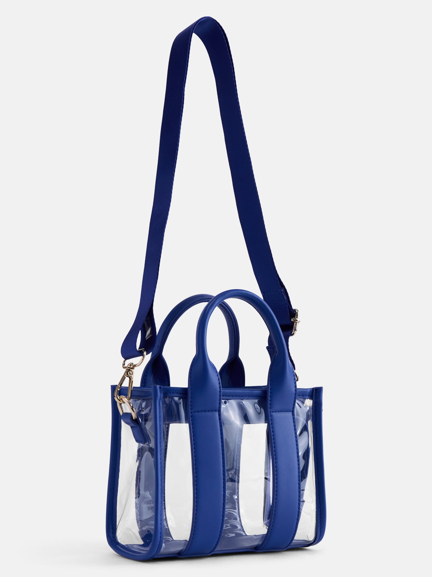 No Boundaries Women's Game Day Clear Boxy Mini Tote Bag, Cobalt