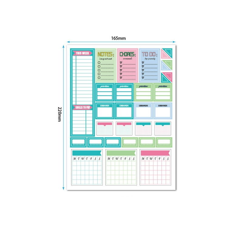 12 Sheets Essentials Planner Sticker Weekly Daily Schedule Sticker Planner  Sticky Notes for DIY Calendar Planner Journal Decoration - Walmart.com