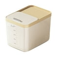 thumbnail image 1 of Rice Storage Container with Push Pull Window, Sealed Rice Dispenser with Scale, Cereal Containers Storage, Airtight Dog Food Storage Container, Pet Food Storage Containers, Household Rices Box(Khaki), 1 of 9