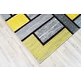 thumbnail image 5 of Premium 3D Hand Carved Thick Modern Contemporary Abstract Rug Design 3995 Yellow Grey 2'7''x4', 5 of 12