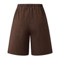 thumbnail image 6 of Women's Bermuda Long Shorts with Pockets High Waisted Stretch Knee Length Shorts Casual Beach Shorts with Pockets Side Button Walking Pants Vacation Wear, 6 of 7