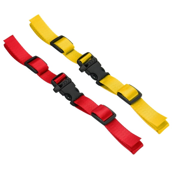Uxcell Backpack Belt Strap Set, 2 Pack Nylon Webbing Adjustable Waist Strap with Quick Release Buckle, Yellow, Red