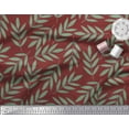 thumbnail image 3 of Soimoi Red Rayon Fabric Pecan Leaves Printed Craft Fabric by the Yard 56 Inch Wide, 3 of 3