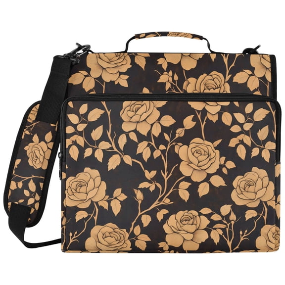 ALAZA Zipper Binder Roses Flowers-i5 Pattern 2 inch 3 Ring 500 Sheet Capacity Trapper Keeper File Folder Organizer Bag