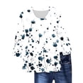 thumbnail image 2 of Viluyesy 3/4 Sleeves T-Shirt Women Round Neck Shirt Tops Fashionable Loose Blouse Navy Size S, 2 of 4