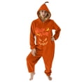 thumbnail image 7 of Kintue Halloween Onesie Pajamas for Women, Pumpkin Print Cosplay Costume Hooded Jumpsuit, Cozy One Piece Sleepwear Halloween Pajamas Couples, 7 of 7