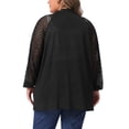 thumbnail image 4 of DARING DIVA Plus Size Cardigans Open Front Panel Long Sleeve Cover Up 1X Black, 4 of 5