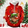 thumbnail image 3 of Fiaer Christmas Hoodies for Men Oversized Loose Fit Hooded Sweatshirts Funny Reindeer Printed Long Sleeve Xmas Tops with Pocket Red M, 3 of 3