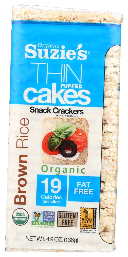 (12 Pack) Suzie'S Whole Grain Thin Cakes Brown Rice, 4.9 Oz.