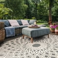 thumbnail image 4 of SAFAVIEH Courtyard Thane Abstract Indoor/Outdoor Area Rug, Anthracite/Beige, 4' x 5'7", 4 of 10