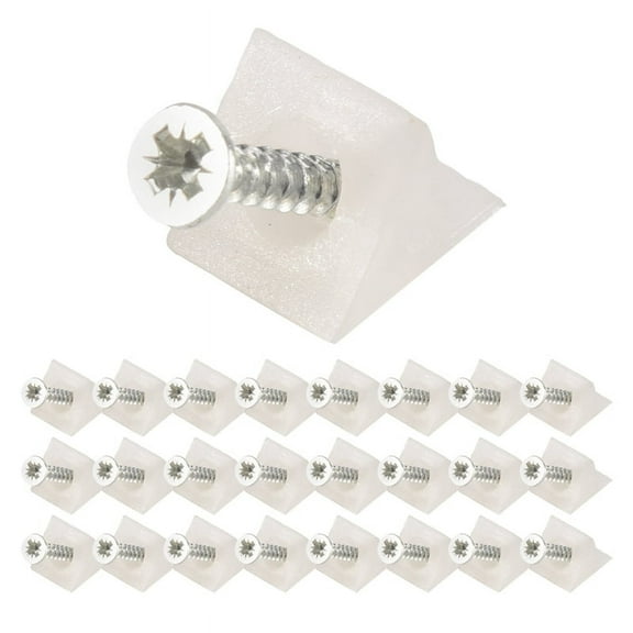 50 Pcs Drawer Supports, White Plastic Bottom Sagging Repair Fixing Mending Wedges with Screws for Furniture