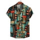 thumbnail image 3 of Camisa hawaiana con estampado retro de flores y empalmes para hombre, blusas de manga corta con botones y solapa, estilo hawaiano, para verano, 3 of 5