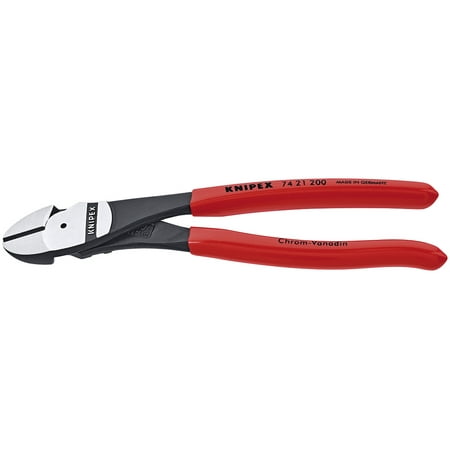 

KNIPEX Tools 74 21 200 8-Inch High Leverage Angled Head Diagonal Cutters