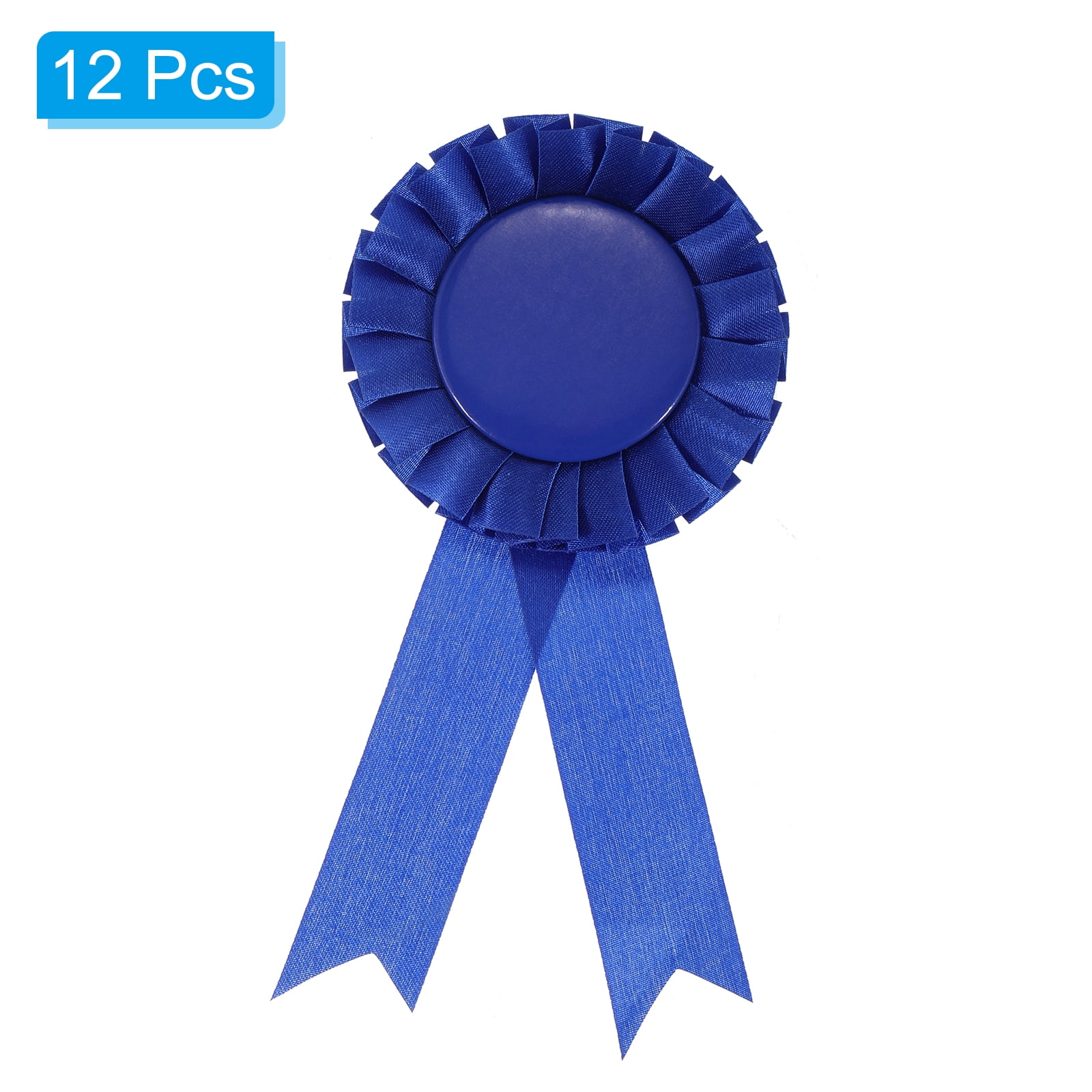 Uxcell Blank Award Ribbon, Rosette Ribbon Honorable Prize Recognition Ribbon, Blue, 12Pack