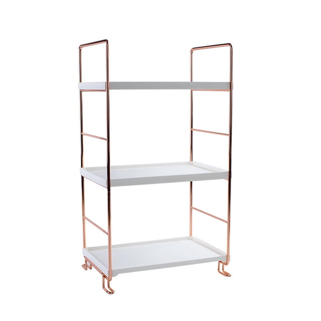 Estante de almacenamiento de plástico Estante de cocina ajustable Estante organizador de almacenamiento de baño Estante cuadrado de 3 capas Inevent HA002270-04