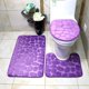 thumbnail image 1 of Xiao Hua Juego de tres piezas de inodoro de estilo europeo, 2 juegos de almohadillas para inodoro, alfombrilla de baño absorbente, limpia y reutilizable para ducha (marrón)., 1 of 5