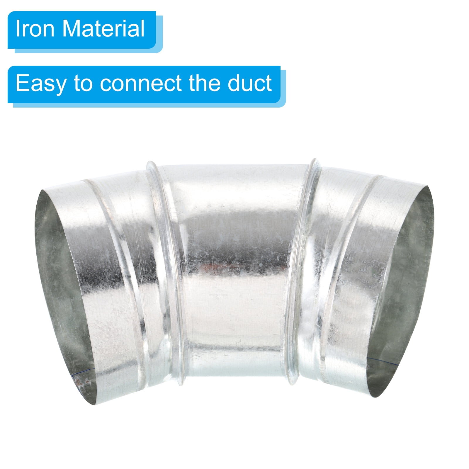 Uxcell 6" OD 45 Degree Elbow Duct Pipe Connector Dryer Vent Round Tube Fitting for HVAC Ventilation Exhaust Fan