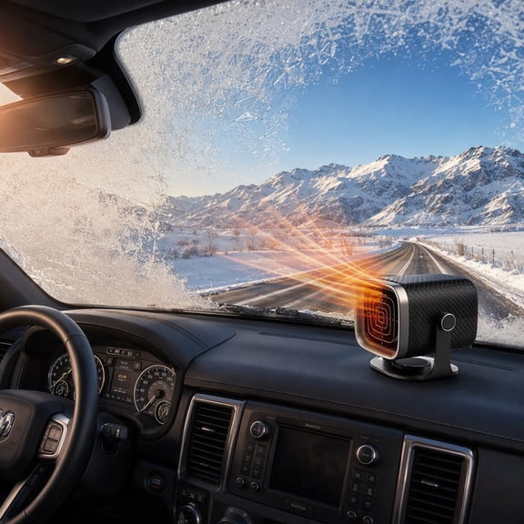 12V Portable Car Heater and Windshield Defogger, 2 in 1 Heat and Fan Mode Vehicle Defroster for Cigarette Lighter Socket