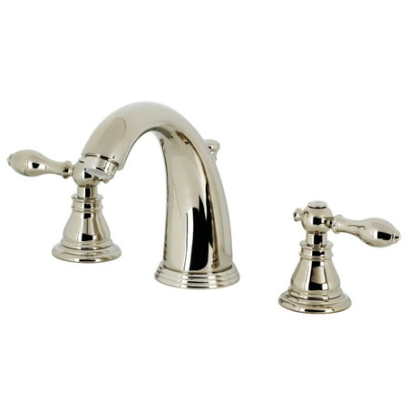 Kingston Brass KB986ACLPN American Classic Widespread Bathroom Faucet with Retail Pop-Up  Polished Nickel
