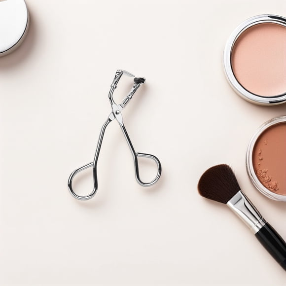 HAMPPLIES Herramienta De Maquillaje Plata Para Rizar Pestañas Con Ergonómico