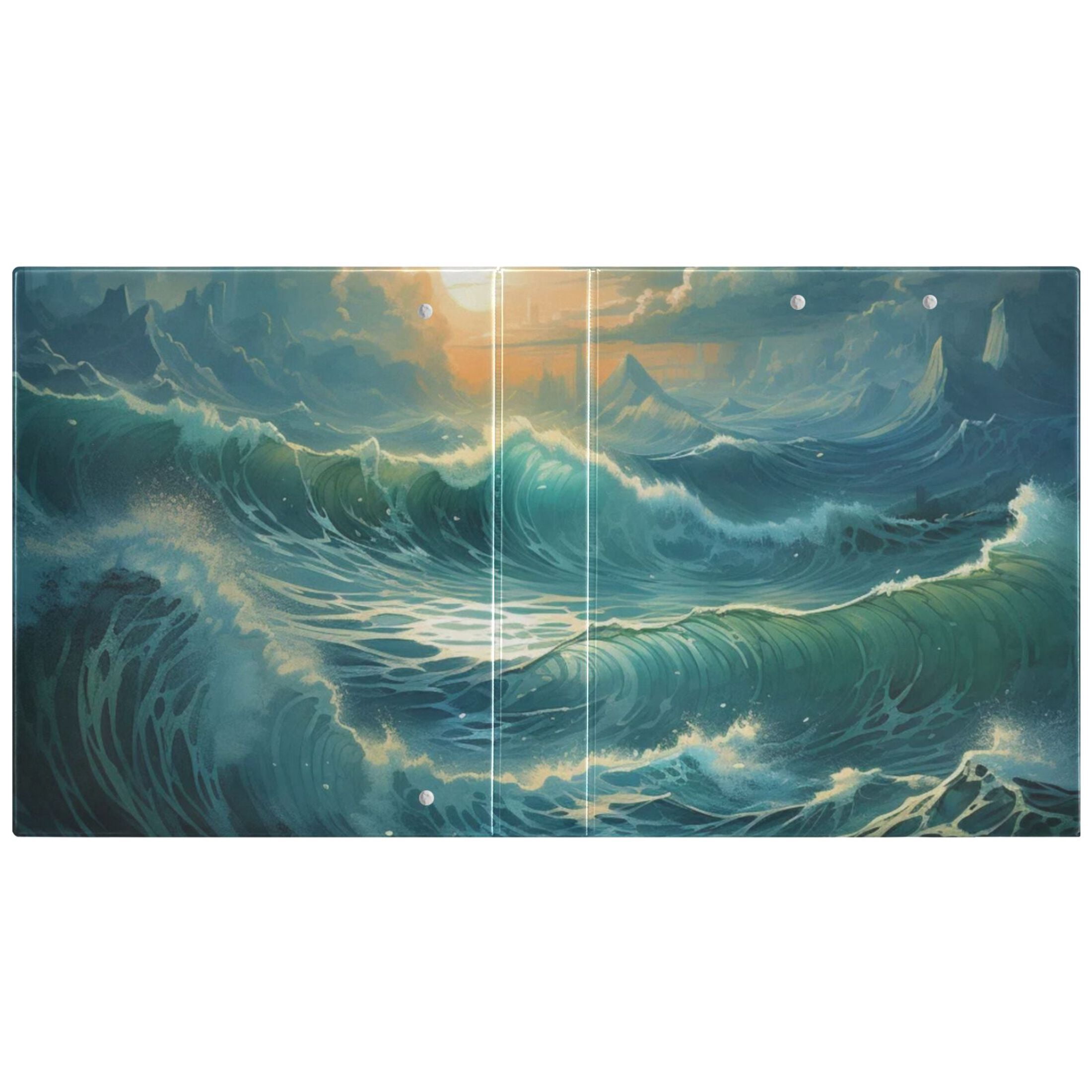 Ocean Blue 3 Ring Binders 1.5 inch Hardcover File Folders with Interior Pockets A4 Size Organizer for School Office Hospital