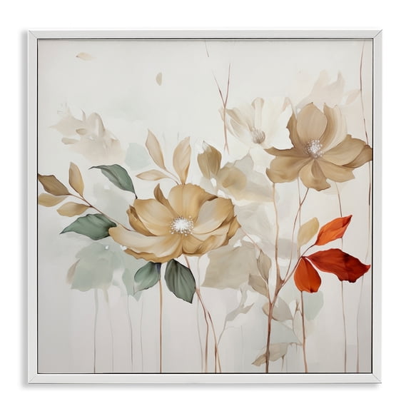 Stupell Industries Farmhouse Soft Modern Blooms White Framed Giclee Art, 17 x 17, by Lazar Studio