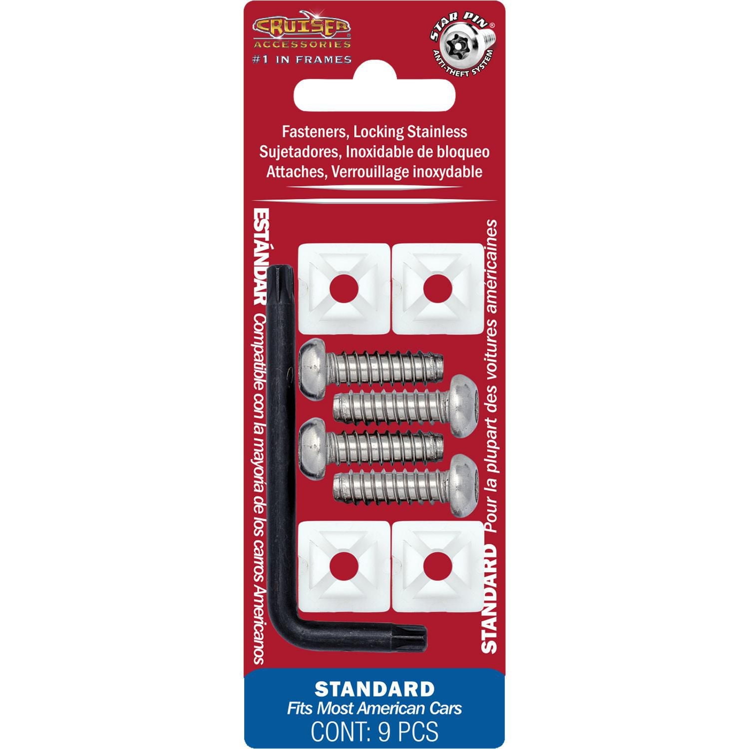 Cruiser Accessories Locking Fasteners, Standard Star Pin, Standard Fasteners