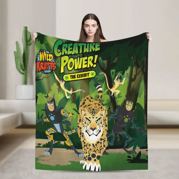 Anime Blanket Wild Kratts Ultra-Soft Micro Fleece Blanket Cozy Blanket Thick Warm Plush Throw Blanket Sofa Cushion, Warm Flannel Blanket For Living Room Bedroom 60"X50"