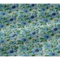 thumbnail image 4 of oneOone Cotton Jersey Turquoise Blue Fabric Leaves & Watercolor Flower Floral Sewing Fabric By The Yard Printed Diy Clothing Sewing Supplies 58 Inch Wide, 4 of 4