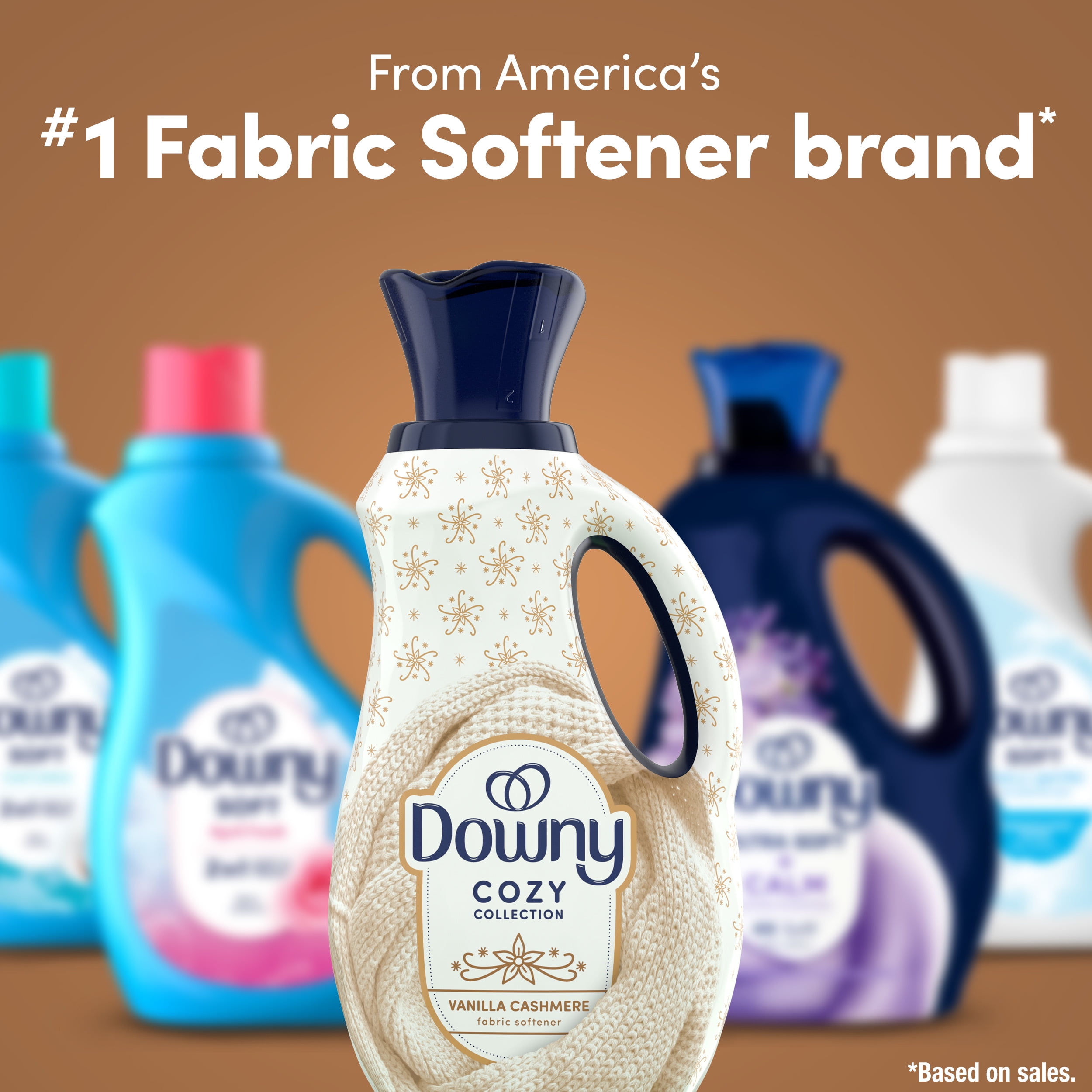 Downy Cozy Collection Liquid Fabric Softener, Vanilla Cashmere Scent, 38 fl oz, 57 Loads