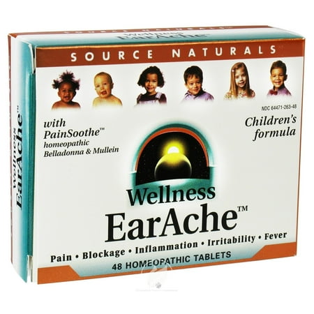 Source Naturals - Wellness, EarAche, 48 Homeopathic Tablets, Pack of