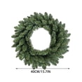 thumbnail image 3 of Fmbmuo Artificial Christmas Wreath, 17.72 inch Pine Needle Front Door Wreath, Green Leaves Greenery Indoor Outdoor Wreath Christmas Decorations, 3 of 5