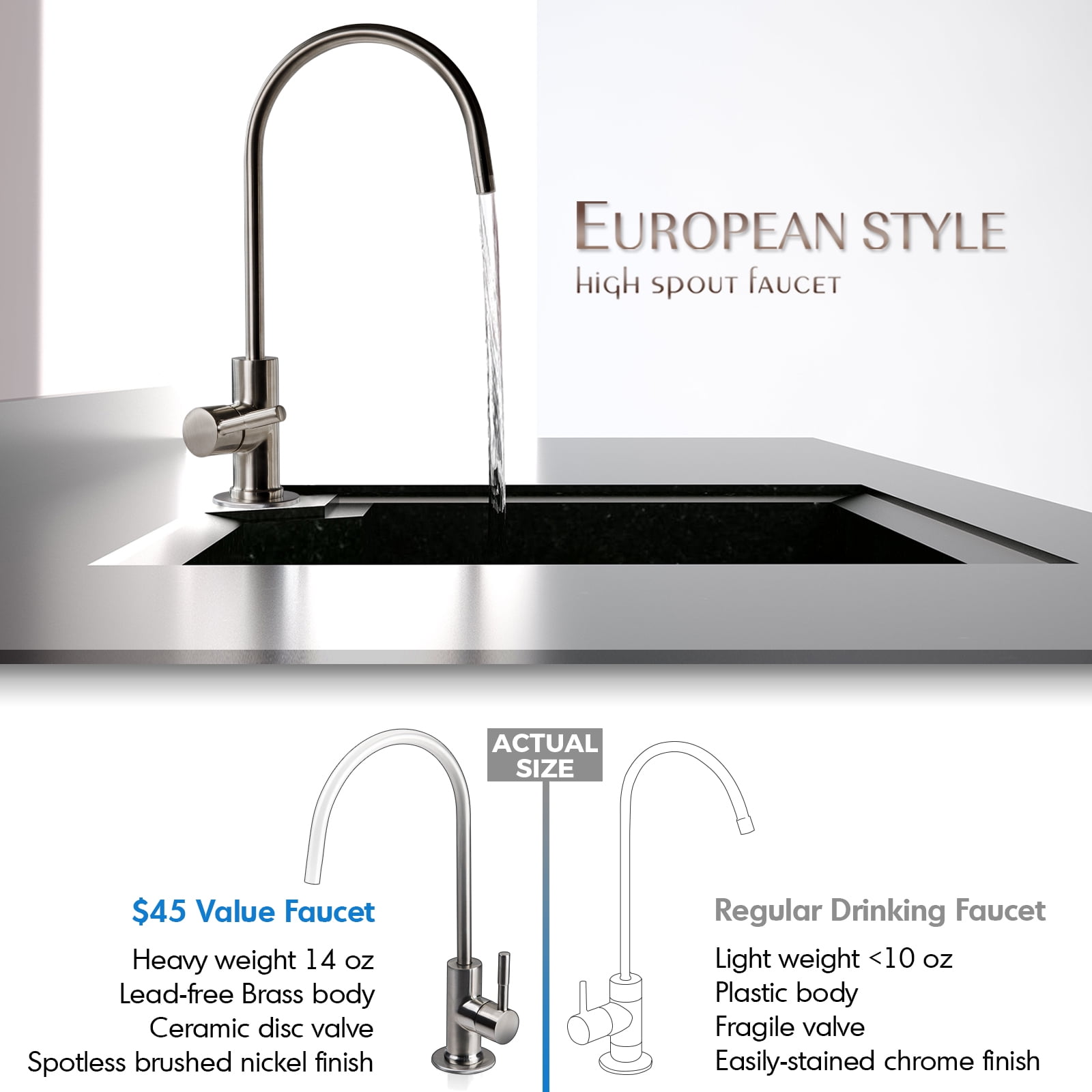 iSpring RCC7AK-UV, NSF Certified 7-Stage Under Sink Reverse Osmosis Water Filtration System, Alkaline Remineralization and UV Filter, Patented Top-Mounted Faucet Design for Easy Installation