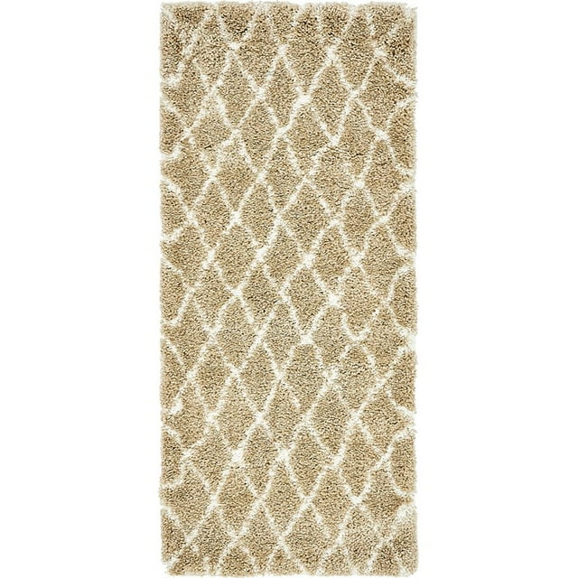 Unique Loom Tapis Design Géométrique Rabat 2' 7 x 6' Runner Taupe/ivoire