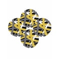 thumbnail image 7 of 13 Inch Round Placemats Set of 4, Yellow Black Geometric Non Slip Heat Insulation PP Table Mats, Modern Art Abstract Grey Line Washable Place Mats for Kitchen Dining Party Table Decor, 7 of 7