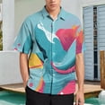 thumbnail image 2 of Marble Texture Men's Shirt Short Sleeves Printed Button Down Summer Shirts, 2 of 6