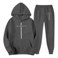 thumbnail image 4 of Aihuaihua Jesus Sweatsuits 2 Piece for Men Religious Letter Graphic Print Sportswear Gym Workout Sets Pullover Hoodies and Sweatpants Dark Gray S, 4 of 5