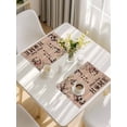 thumbnail image 5 of Sweet Home Placemats Set of 4, Western Stars Bird Houses Brown Wooden Grain Placemats for Dining Table, Place Mats for Kitchen Tabletop, Waterproof Wipeable Dining Table Mats Set, 5 of 9