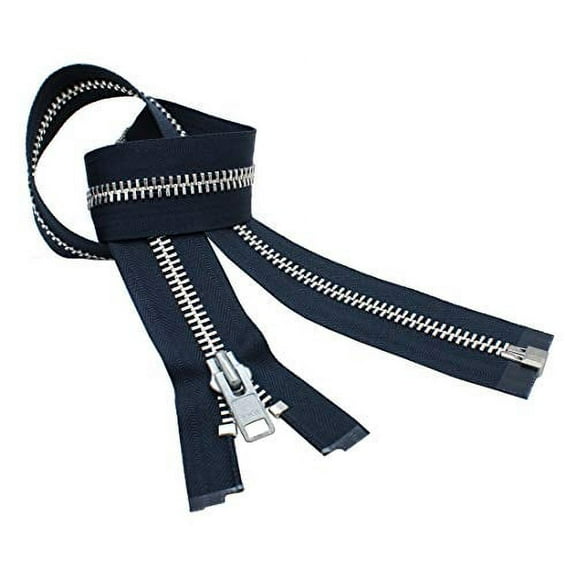 YKK #10 Extra Heavy Duty Aluminum Separating Chaps Zipper Color 560 Navy (1 Zipper per Pack) (24 Inches)