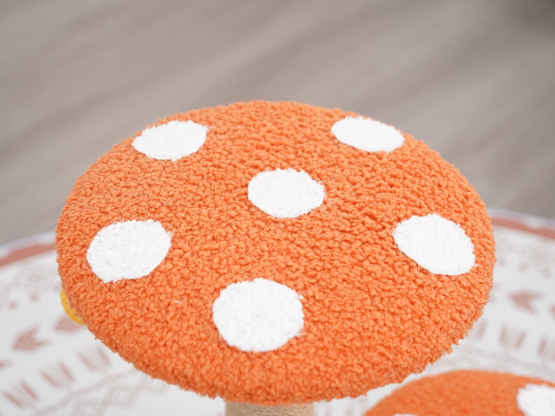 Vibrant Life 3-Level 24.8" Mushroom Stylish Cat Perch with Scratching Post, Orange & Green