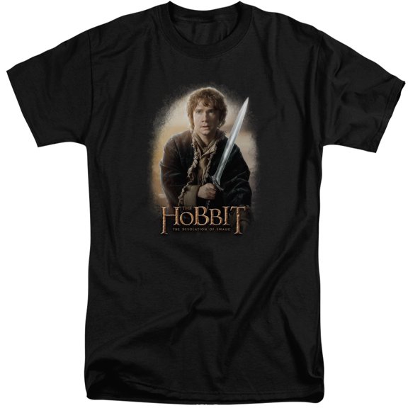 The Hobbit Bilbo And Sting S/S Adult Tall 18/1 T-Shirt Black