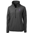 thumbnail image 2 of Women's Cutter & Buck  Gray Kansas State Wildcats Vault Cascade Eco Sherpa Fleece Half-Zip Pullover Jacket, 2 of 3
